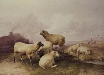 Får i et landskab, 1844